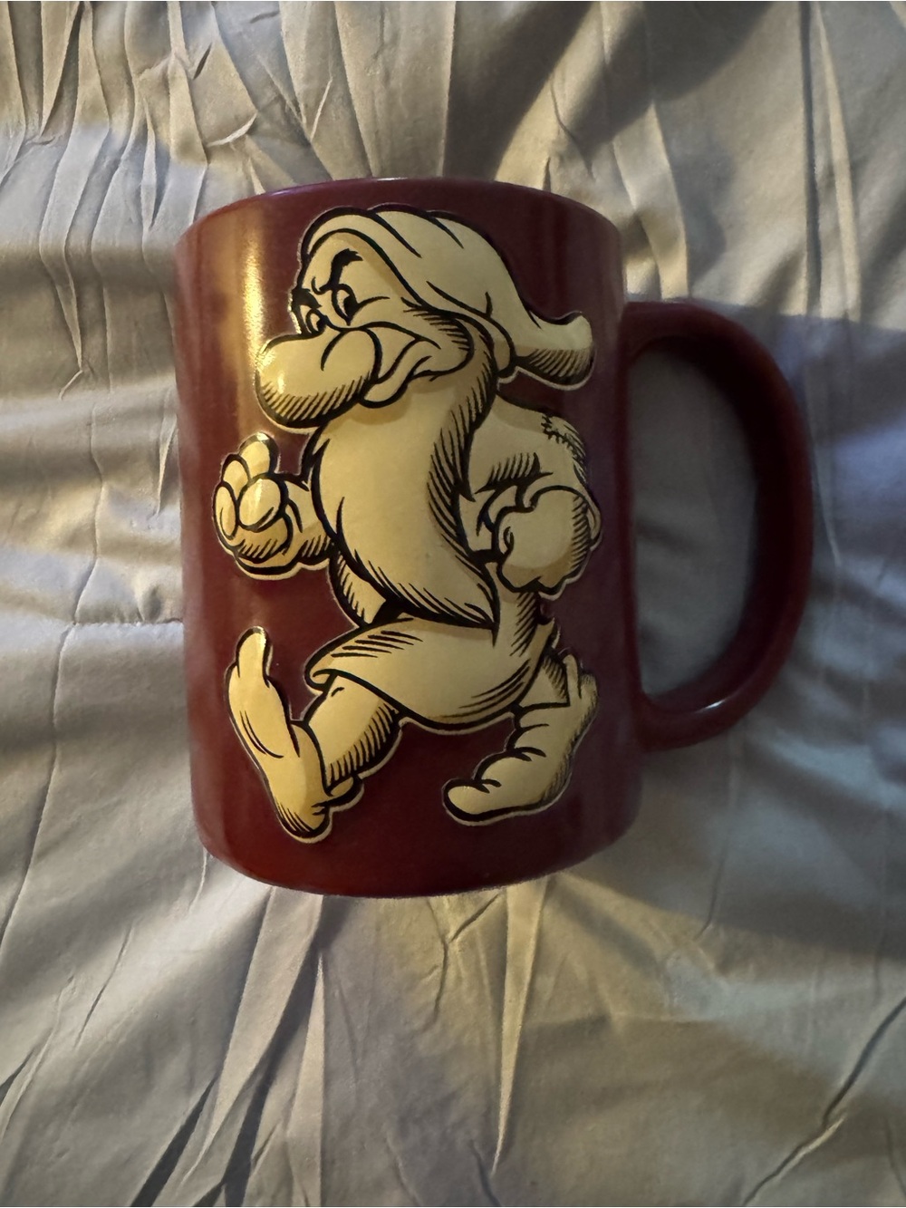 Disney Maroon Character Ceramic Mug with Cream Graphic